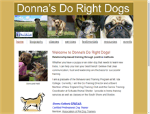 Tablet Screenshot of donnasdorightdogs.com